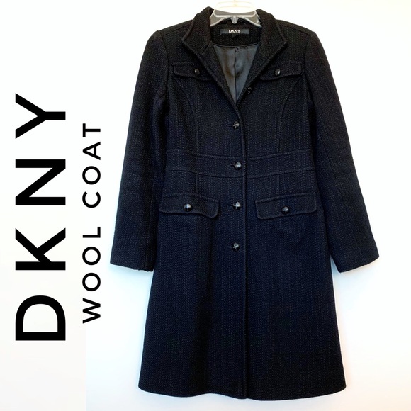 DKNY Textured Wool Coat - Picture 1 of 12